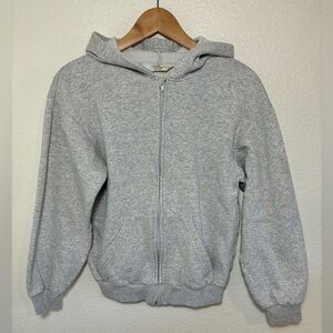 H&M Youth Zip Up Hoodie Size 12/14 Light Heather Gray | casual | basic | school